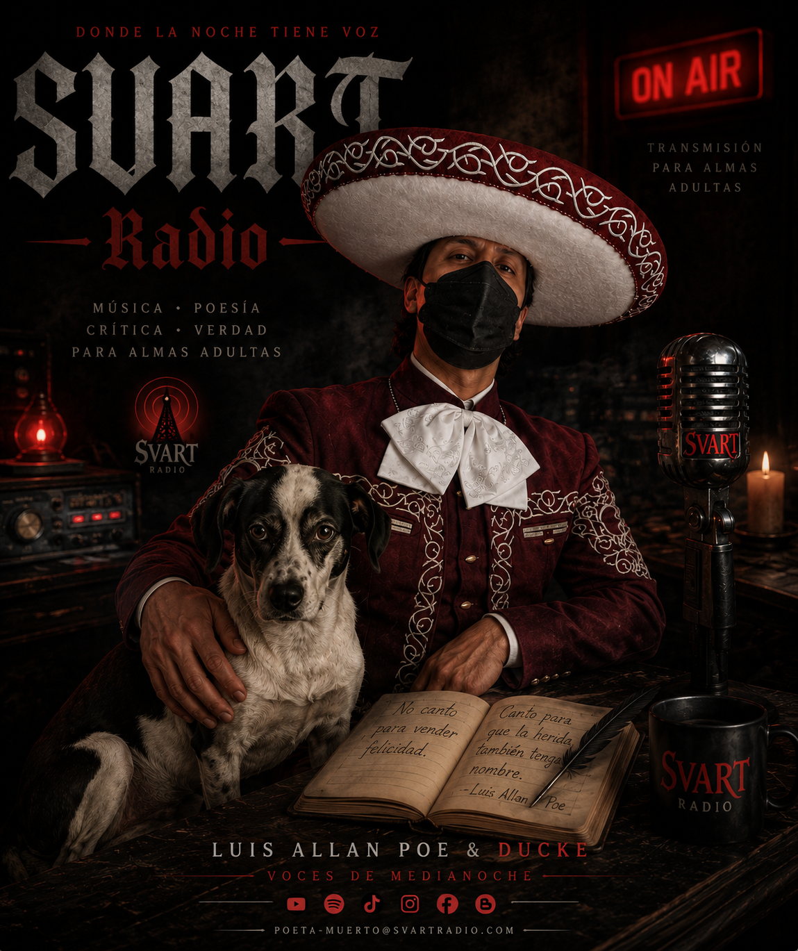 Cartel artístico de Luis Allan Poe y Duke para SVART Radio