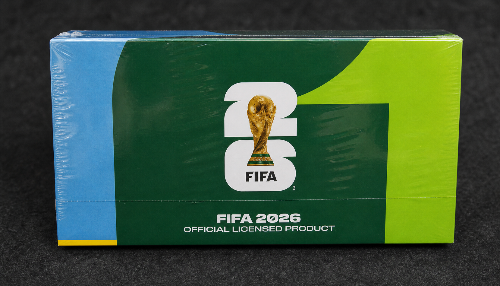 Caja sellada del set de mascotas del Mundial 2026, vista frontal
