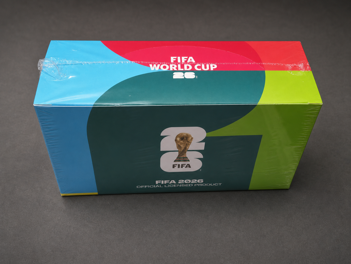 Caja sellada del set de mascotas del Mundial 2026, vista principal